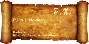 Pinti Norman névjegykártya